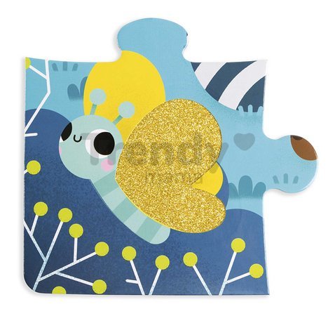 Senzorické puzzle Lesné zvieratká Tactile Puzzle Forest Animals Janod na rozvoj hmatu 20 dielov od 24 mes