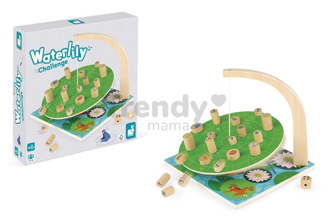 Spoločenská hra pre deti Lekno Game of Skill Waterlily Challenge Janod na rozvoj zručnosti pre 2-6 hráčov od 6 rokov