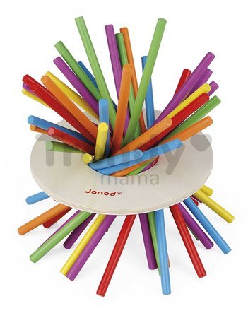 Spoločenská hra pre deti Bláznivé paličky Game of Skill Crazy Sticks Janod 36 dielov pre 2-6 hráčov