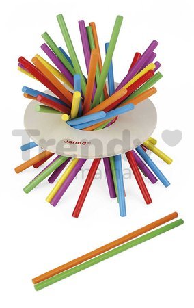 Spoločenská hra pre deti Bláznivé paličky Game of Skill Crazy Sticks Janod 36 dielov pre 2-6 hráčov