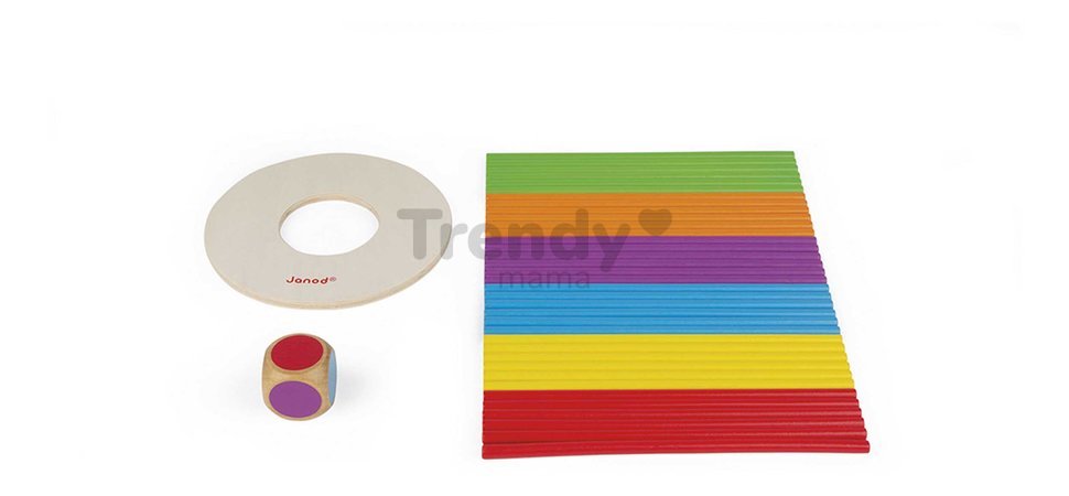 Spoločenská hra pre deti Bláznivé paličky Game of Skill Crazy Sticks Janod 36 dielov pre 2-6 hráčov