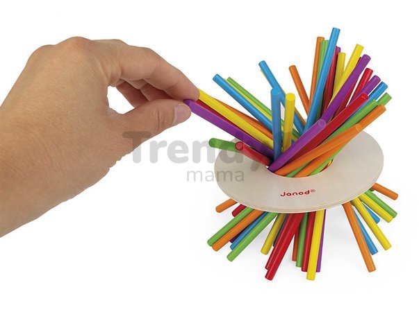 Spoločenská hra pre deti Bláznivé paličky Game of Skill Crazy Sticks Janod 36 dielov pre 2-6 hráčov