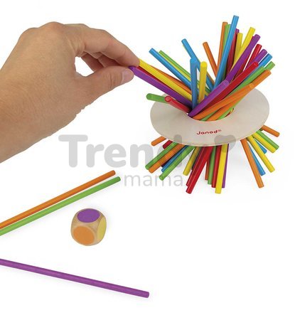Spoločenská hra pre deti Bláznivé paličky Game of Skill Crazy Sticks Janod 36 dielov pre 2-6 hráčov