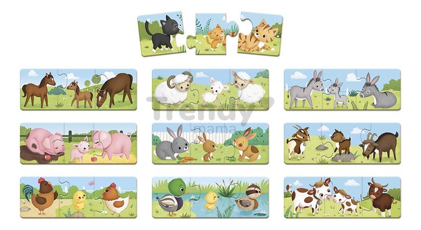 Spoločenská hra pre deti Trionimo Nájdi zvieratká Puzzle Matching Game Janod 30 dielov