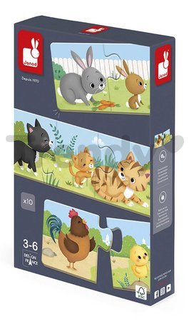 Spoločenská hra pre deti Trionimo Nájdi zvieratká Puzzle Matching Game Janod 30 dielov