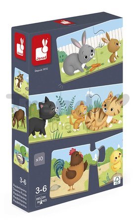 Spoločenská hra pre deti Trionimo Nájdi zvieratká Puzzle Matching Game Janod 30 dielov
