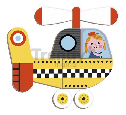 Magnetická kniha Dopravné prostriedky Racers Magnetibook Janod 50 magnetiek a 18 šablón