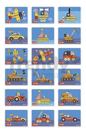 Magnetická kniha Dopravné prostriedky Racers Magnetibook Janod 50 magnetiek a 18 šablón