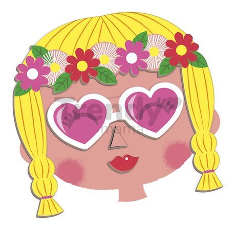 Magnetická kniha Zábavné tváre dievčatá Girl's Crazy Faces Magnetibook Janod 55 magnetiek a 10 šablón