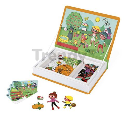 Magnetická kniha Ročné obdobia 4 Seasons Magnetibook Janod 115 magnetiek a 4 šablóny