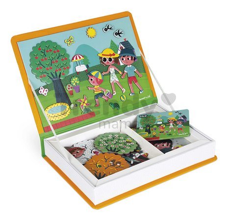 Magnetická kniha Ročné obdobia 4 Seasons Magnetibook Janod 115 magnetiek a 4 šablóny