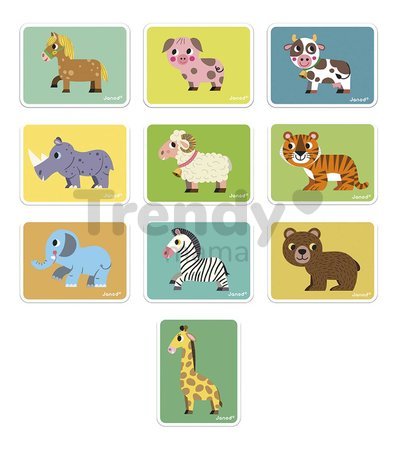 Magnetická kniha Zvieratká Animals Magnetibook Janod 30 magnetiek a 10 šablón