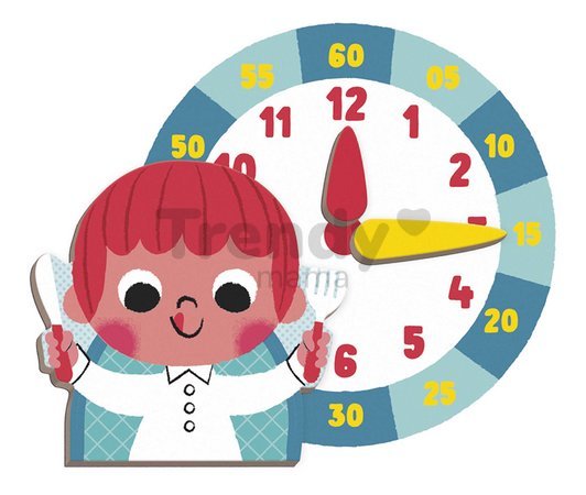 Magnetická kniha Hodiny Learn To Tell the Time Magnetibook Janod 75 magnetiek a 16 šablón