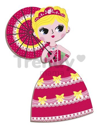 Magnetická kniha Princezné Princesses Magnetibook Janod 55 magnetiek a 7 šablón