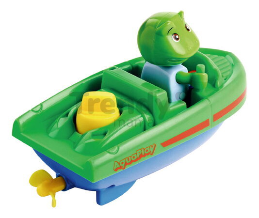 Športová loďka naťahovacia Sportboat AquaPlay dĺžka 14 cm s figúrkou žabiaka Nilsa od 24 mes