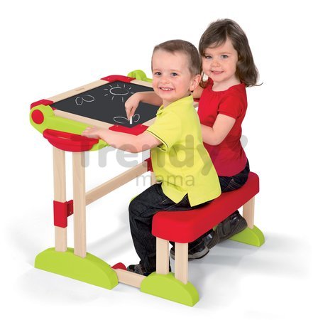 Drevená školská lavica Modulo Space Smoby obojstranná skladacia s 80 doplnkami