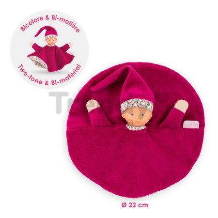 Bábika na maznanie Tidoudou Pink Grenadine Mon Doudou Corolle z extra jemného textilu s modrými očami 17 cm od 0 mes