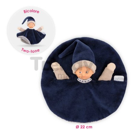 Bábika na maznanie Tidoudou Navy Blue Starry Dreams Mon Doudou Corolle z extra jemného textilu s modrými očami 17 cm od 0 mes