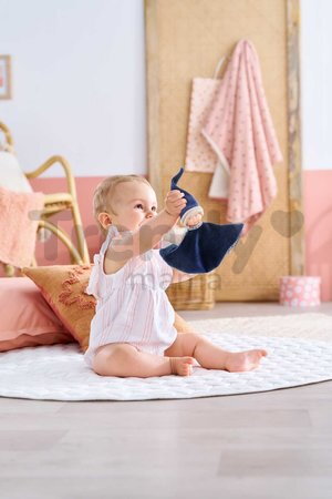 Bábika na maznanie Tidoudou Navy Blue Starry Dreams Mon Doudou Corolle z extra jemného textilu s modrými očami 17 cm od 0 mes