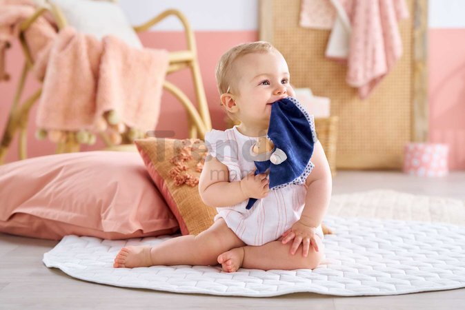 Bábika na maznanie Tidoudou Navy Blue Starry Dreams Mon Doudou Corolle z extra jemného textilu s modrými očami 17 cm od 0 mes