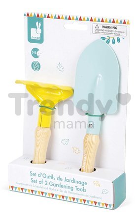 Sada záhradného náradia Gardening Tools Set Happy Garden Janod hrabličky a rýľ
