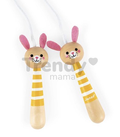 Švihadlo Zajac Bunny Skipping Rope Janod s drevenými rúčkami a nastaviteľnou dĺžkou