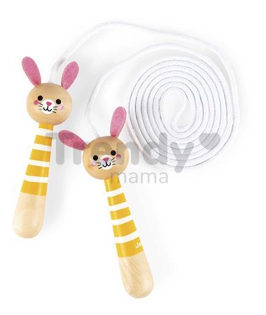 Švihadlo Zajac Bunny Skipping Rope Janod s drevenými rúčkami a nastaviteľnou dĺžkou