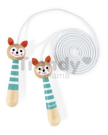 Švihadlo Líška Fox Skipping Rope Janod s drevenými rúčkami a nastaviteľnou dĺžkou