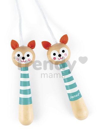 Švihadlo Líška Fox Skipping Rope Janod s drevenými rúčkami a nastaviteľnou dĺžkou