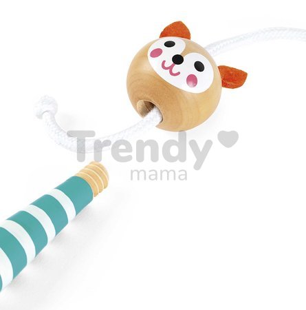Švihadlo Líška Fox Skipping Rope Janod s drevenými rúčkami a nastaviteľnou dĺžkou
