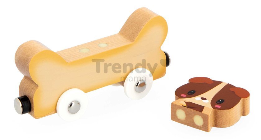 Drevený magnetický vláčik Domáci miláčikovia Magnetic Pets Janod od 18 mes
