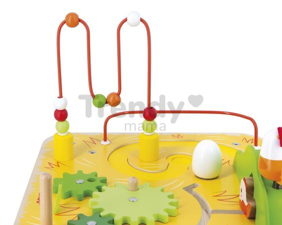 Drevený didaktický stolík s aktivitami Farma Wooden Farm Activity Table Janod 7 aktivít od 12 mes