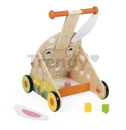 Drevené chodítko Zajac Wooden Rabbit Multi-Activity Cart Janod multifunkčné od 12 mes