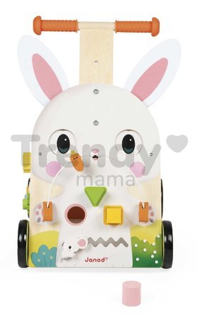 Drevené chodítko Zajac Wooden Rabbit Multi-Activity Cart Janod multifunkčné od 12 mes