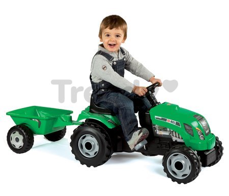Traktor na šliapanie RX Bull Smoby s prívesom zelený