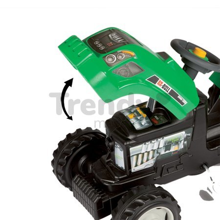 Traktor na šliapanie RX Bull Smoby s prívesom zelený