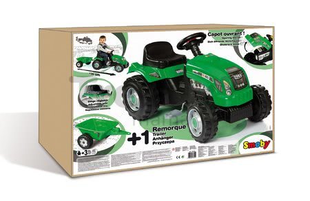 Traktor na šliapanie RX Bull Smoby s prívesom zelený