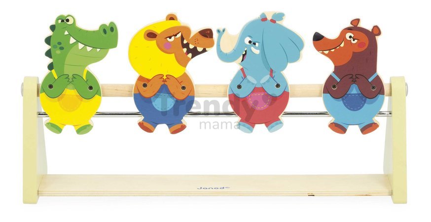 Drevená stolová hra Streľba prakom Knock Them Over Applepop Janod od 5 rokov