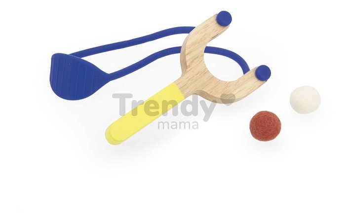 Drevená stolová hra Streľba prakom Knock Them Over Applepop Janod od 5 rokov