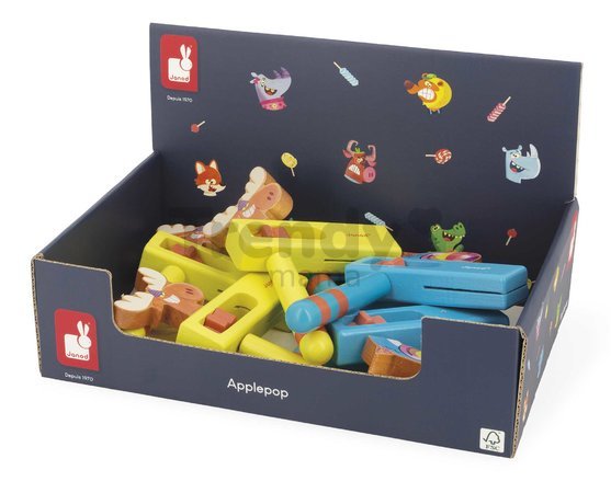 Drevený rapkáč Noisemaker Applepop Janod 2 druhy od 24 mes