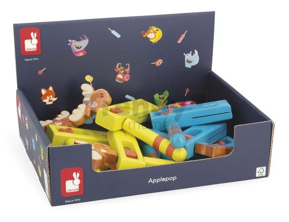 Drevený rapkáč Noisemaker Applepop Janod 2 druhy od 24 mes