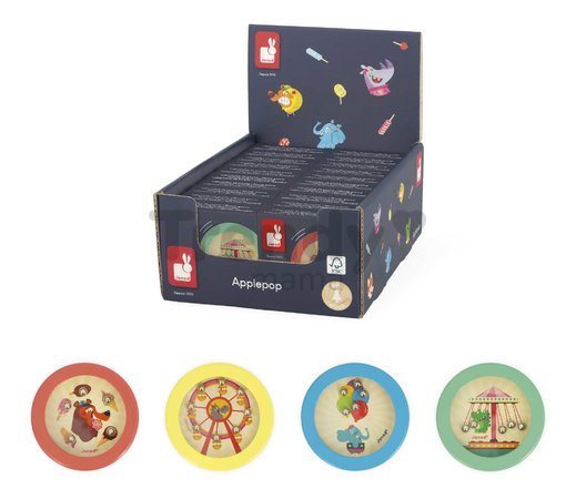 Didaktický hlavolam Beads Game Applepop Janod guličkový 4 druhy