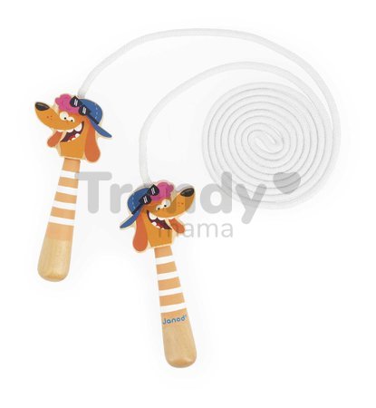 Švihadlo Pes Dog Skipping Rope Applepop Janod s drevenými rúčkami