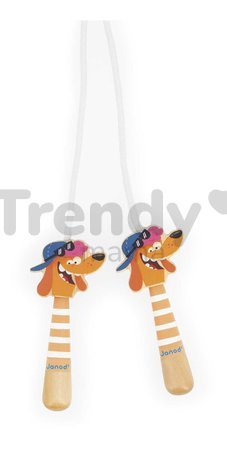 Švihadlo Pes Dog Skipping Rope Applepop Janod s drevenými rúčkami