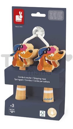 Švihadlo Pes Dog Skipping Rope Applepop Janod s drevenými rúčkami