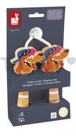 Švihadlo Pes Dog Skipping Rope Applepop Janod s drevenými rúčkami