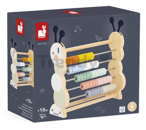 Drevené počítadlo Húsenica Caterpillar Abacus Sweet Cocoon Janod od 18 mes