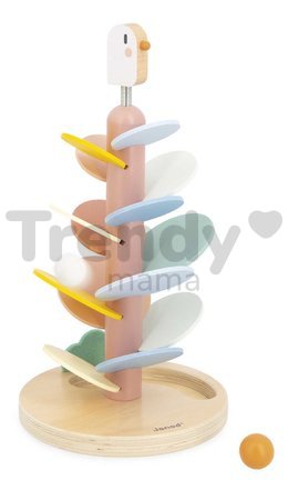 Drevená guľôčková dráha Vtáčik Bird Descender Sweet Cocoon Janod 2 drevené guľôčky 36 cm