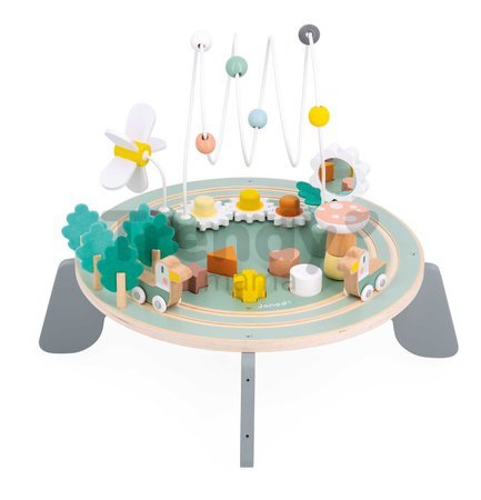 Drevený didaktický stolík Záhrada Garden Activity Table Sweet Cocoon Janod s aktivitami od 12 mes