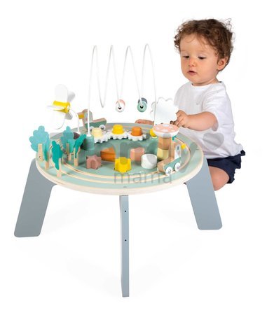 Drevený didaktický stolík Záhrada Garden Activity Table Sweet Cocoon Janod s aktivitami od 12 mes